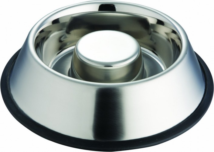 Indipets Stainless Steel Slow Feeding Dish